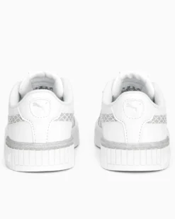 PUMA - Sneakers da bambina bianca con logo argento metallizzato, numerata 28/35 - CARINA 2.0 MERMAID PS