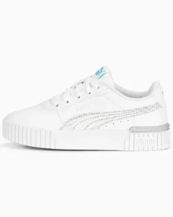 PUMA - Sneakers da bambina bianca con logo argento metallizzato, numerata 28/35 - CARINA 2.0 MERMAID PS