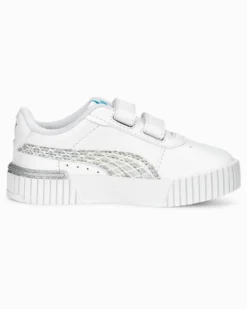 PUMA - Sneakers da bambina bianca e argento con dettagli metallizzati, numerata 20/27 - CARINA 2.0 MERMAID V INF