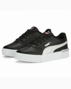 PUMA - Sneakers da bambina nera con logo argento metallizzato, numerata 28/35 - CARINA 2.0 MERMAID PS