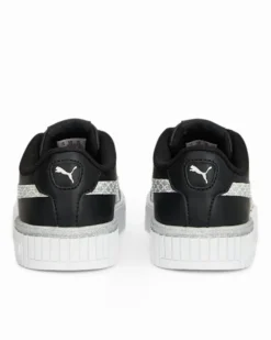 PUMA - Sneakers da bambina nera con logo argento metallizzato, numerata 28/35 - CARINA 2.0 MERMAID PS
