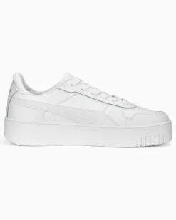 PUMA - Sneakers da donna in VERA PELLE bianca con dettagli oro - CARINA STREET