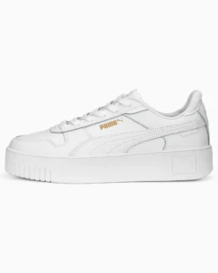 PUMA - Sneakers da donna in VERA PELLE bianca con dettagli oro - CARINA STREET