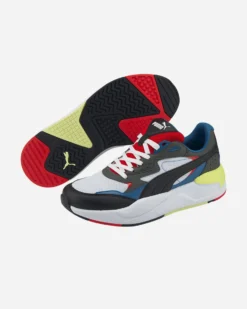 PUMA - Sneakers da uomo bianca e nera con dettagli colorati e soletta in memory foam - X RAY SPEED
