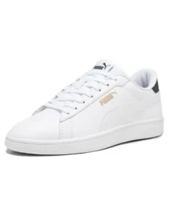 PUMA - Sneakers da uomo bianca in VERA PELLE con dettaglio posteriore blu - SMASH 3.0 L