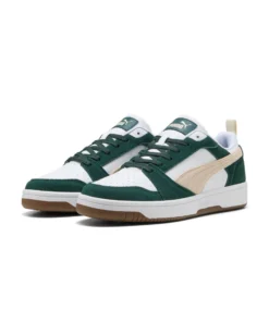 PUMA - SNEAKERS DA UOMO BIANCA, VERDE E BEIGE REBOUND V6 LOW SD, 402262-05