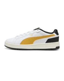PUMA - SNEAKERS DA UOMO COURT CLASSICO BIANCA-GIALLA E NERA, 400284-10