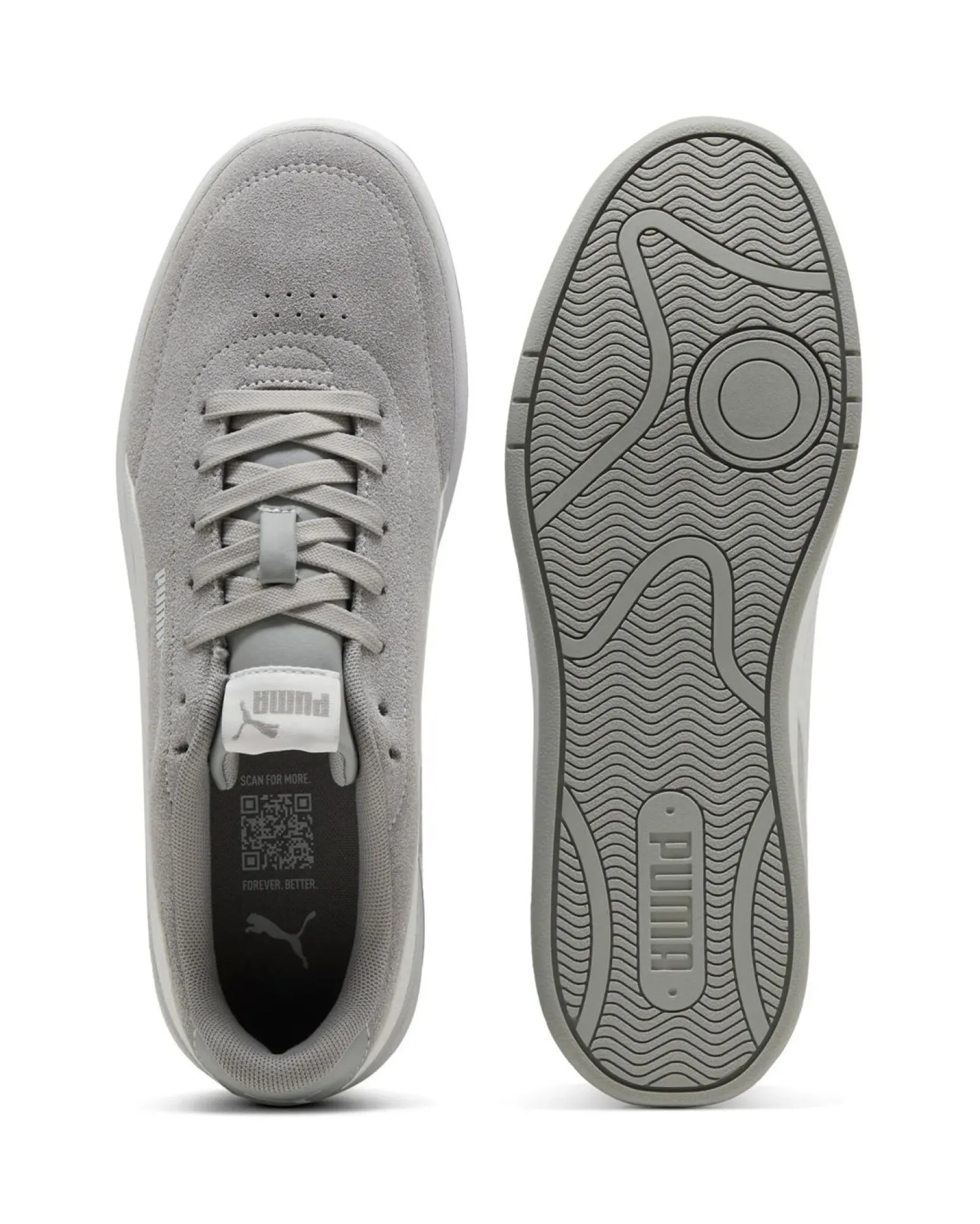 PUMA - SNEAKERS DA UOMO GRIGIA E BIANCA COURT CLASSIC CLEAN SD, 402680-02