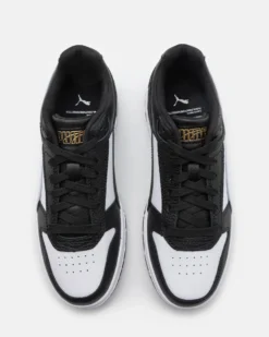 PUMA - Sneakers da uomo in VERA PELLE nera e bianca con dettali oro - RBD GAME LOW