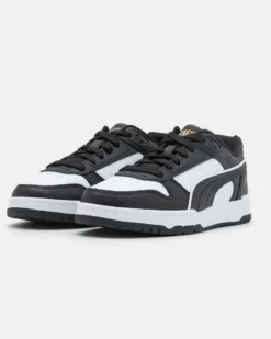 PUMA - Sneakers da uomo in VERA PELLE nera e bianca con dettali oro - RBD GAME LOW