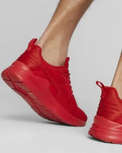 PUMA - Sneakers da uomo rossa in mesh traspirante con soletta in memory foam - WIRED RUN PURE