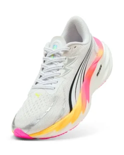 PUMA - SNEAKERS DONNA VELOCITY NITRO 4  BIANCHE CON DETTAGLI FLUO, 311141-18