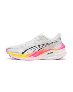 PUMA - SNEAKERS DONNA VELOCITY NITRO 4  BIANCHE CON DETTAGLI FLUO, 311141-18