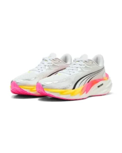 PUMA - SNEAKERS DONNA VELOCITY NITRO 4  BIANCHE CON DETTAGLI FLUO, 311141-18
