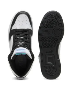 PUMA - SNEAKERS JUNIOR BIANCA, NERA E GRIGIA REBOUND V6 MID SPACE BELLE GS,  DAL 36 AL 39, 402768-02