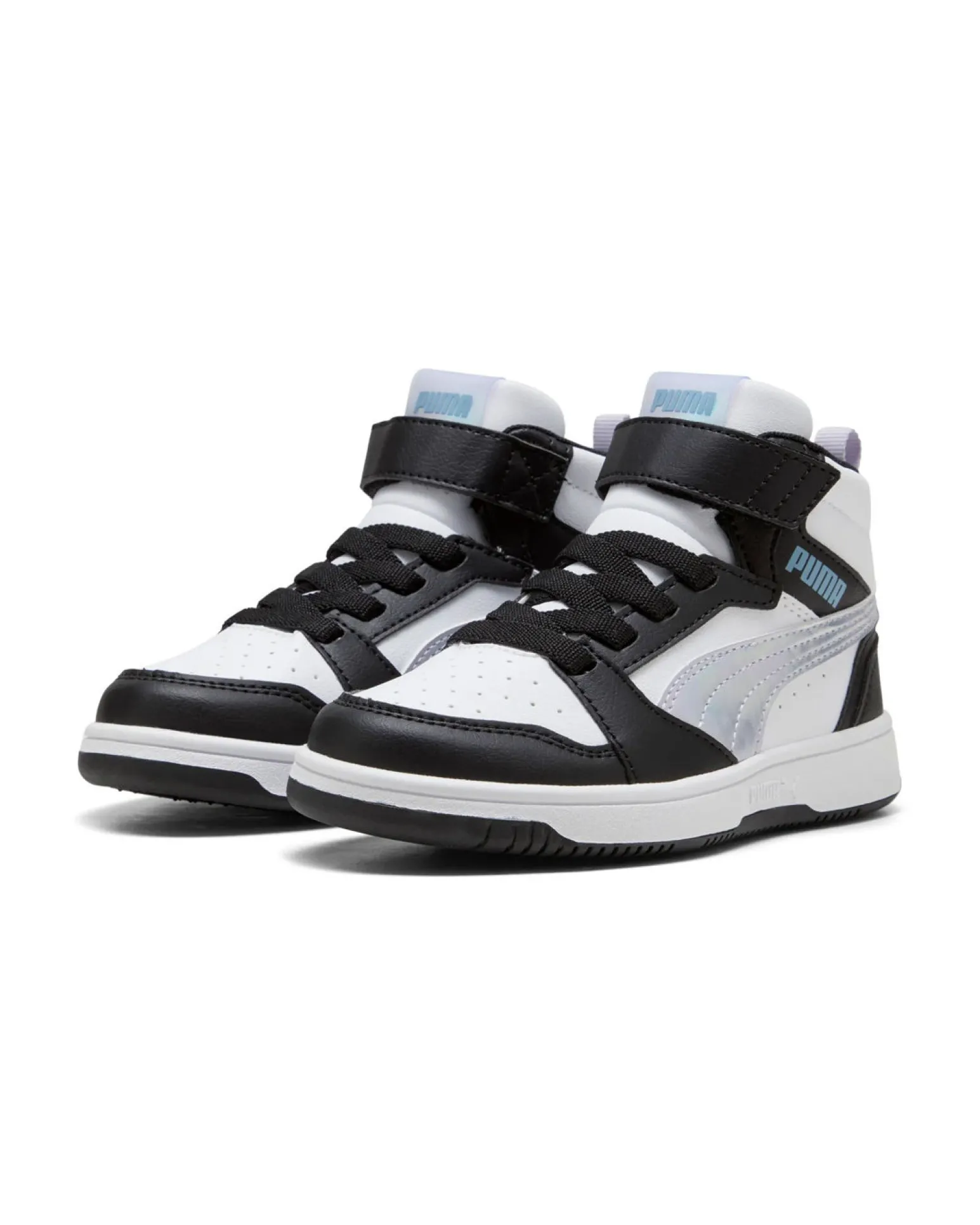 PUMA - SNEAKERS JUNIOR NERA, BIANCA E GRIGIA REBOUND V6 MID SPACE BELLE DAL 28 AL 35, 402770-02