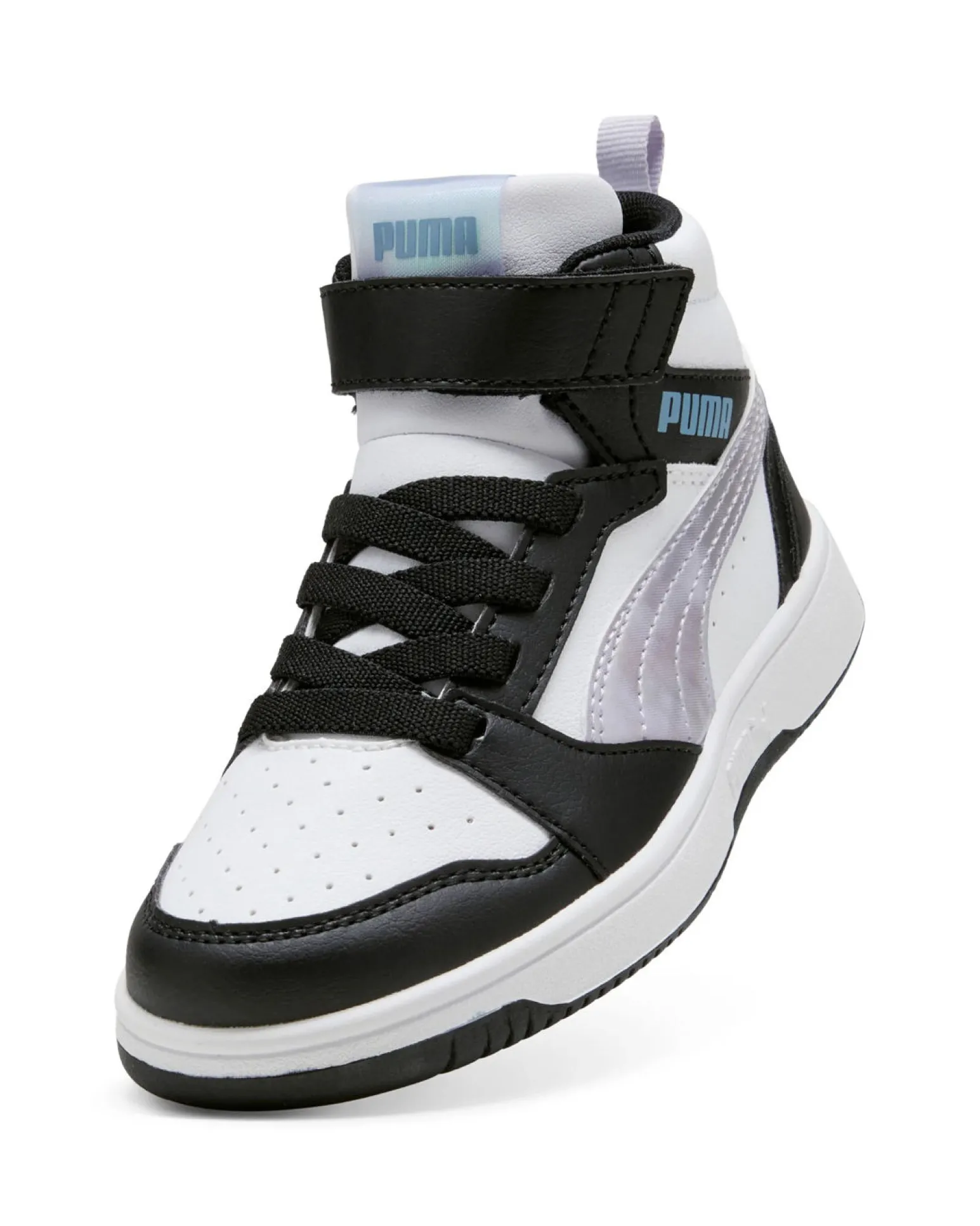PUMA - SNEAKERS JUNIOR NERA, BIANCA E GRIGIA REBOUND V6 MID SPACE BELLE DAL 28 AL 35, 402770-02