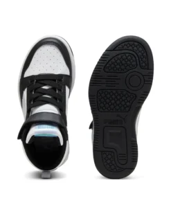 PUMA - SNEAKERS JUNIOR NERA, BIANCA E GRIGIA REBOUND V6 MID SPACE BELLE DAL 28 AL 35, 402770-02
