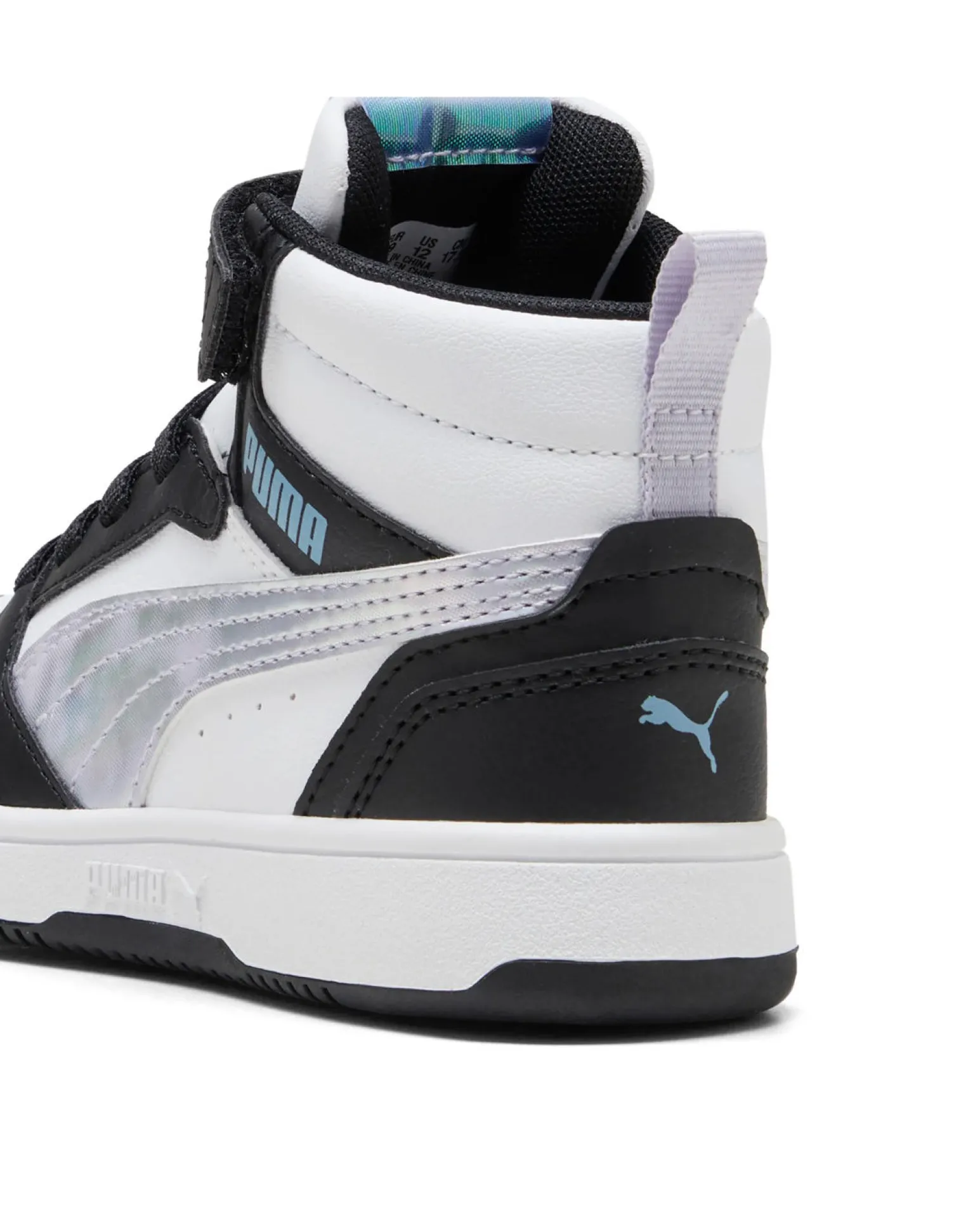 PUMA - SNEAKERS JUNIOR NERA, BIANCA E GRIGIA REBOUND V6 MID SPACE BELLE DAL 28 AL 35, 402770-02