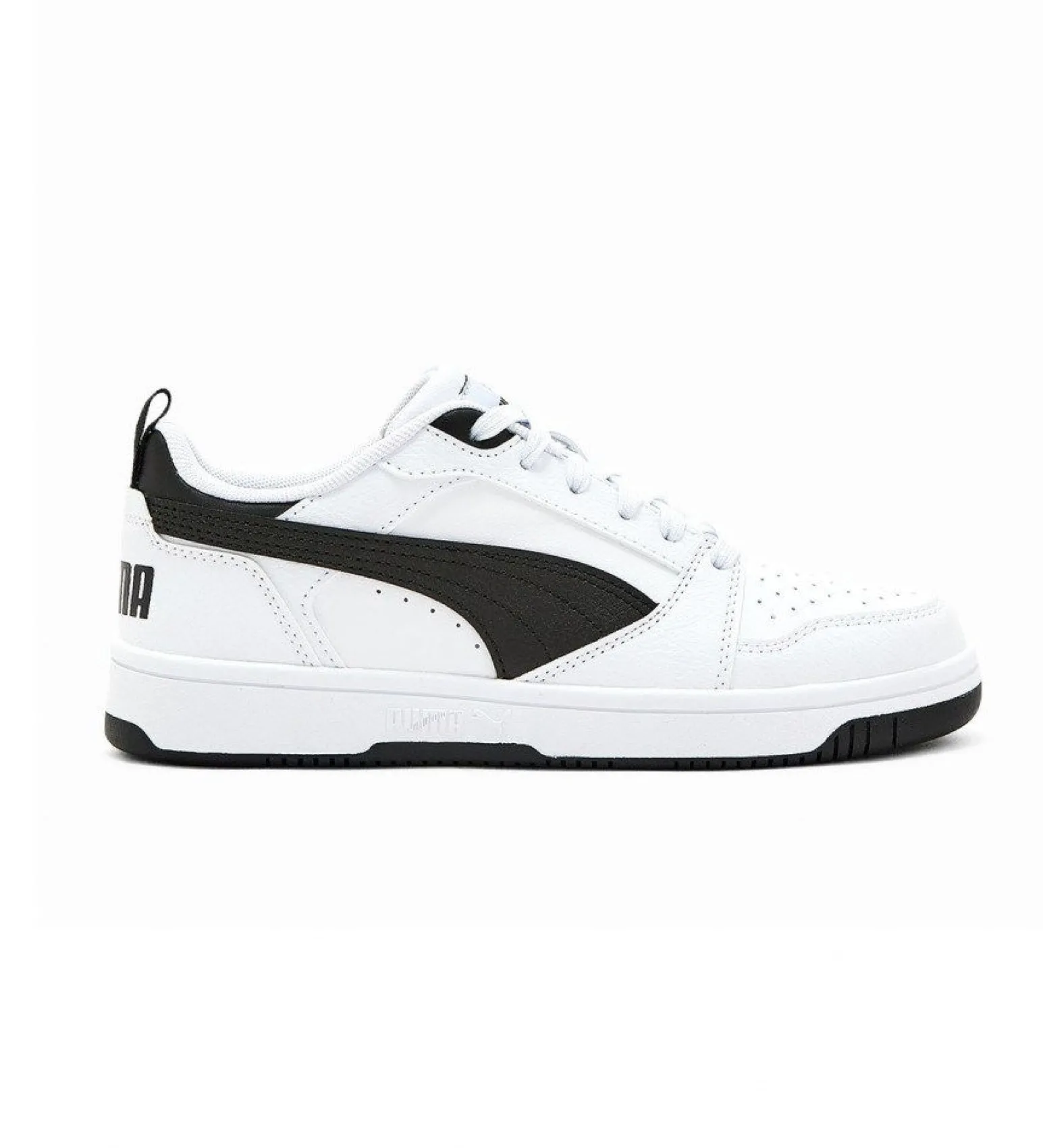PUMA - SNEAKERS JUNIOR REBOUND V6 LO GS BIANCHE CON DETTAGLI NERI DAL 36 AL 39, 393833-02