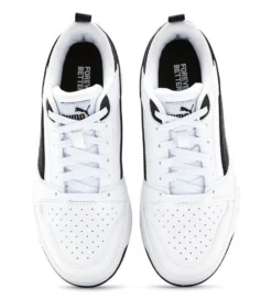 PUMA - SNEAKERS JUNIOR REBOUND V6 LO GS BIANCHE CON DETTAGLI NERI DAL 36 AL 39, 393833-02