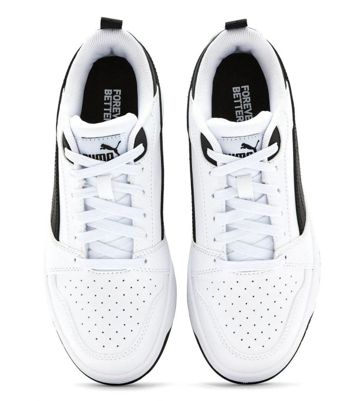 PUMA - SNEAKERS JUNIOR REBOUND V6 LO GS BIANCHE CON DETTAGLI NERI DAL 36 AL 39, 393833-02