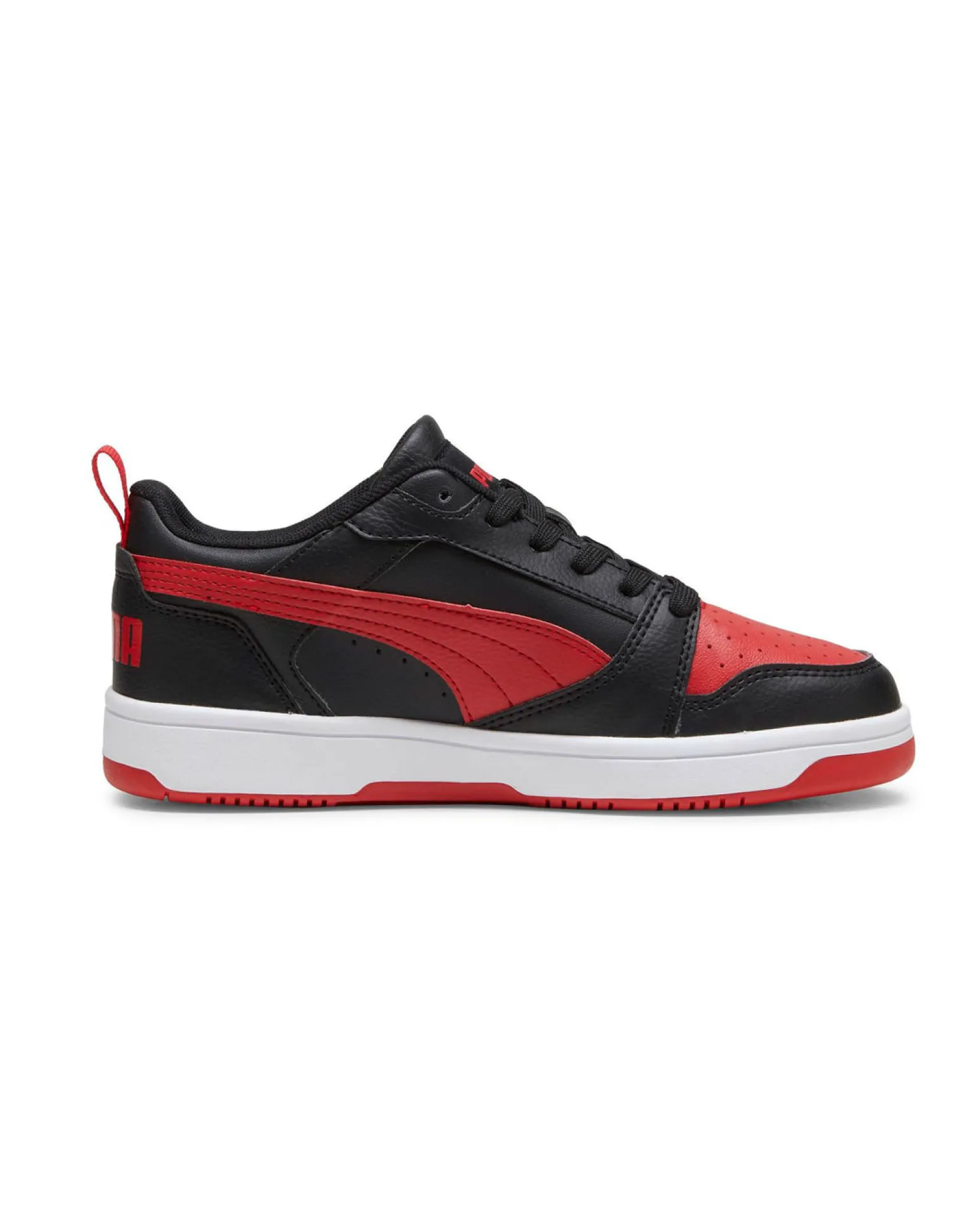 PUMA - SNEAKERS JUNIOR REBOUND V6 LO GS NERE CON DETTAGLI ROSSI DAL 36 AL 39, 393833-11
