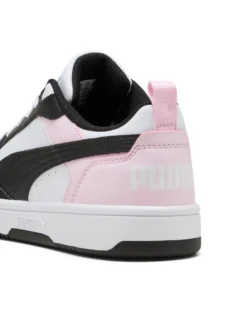 PUMA - SNEAKERS JUNIOR REBOUND V6 LO GS BIANCHE CON DETTAGLI ROSA  E NERI DAL 36 AL 39, 393833-37