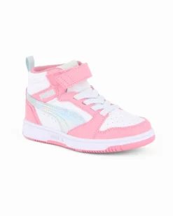 PUMA - SNEAKERS JUNIOR ROSA E BIANCA  REBOUND V6 MID SPACE BELLE DAL 28 AL 35,  402770-02
