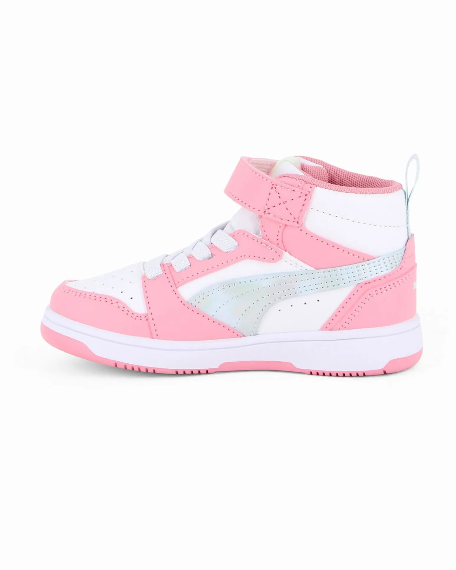 PUMA - SNEAKERS JUNIOR ROSA E BIANCA REBOUND V6 MID SPACE BELLE DAL 28 AL 35, 402770-02