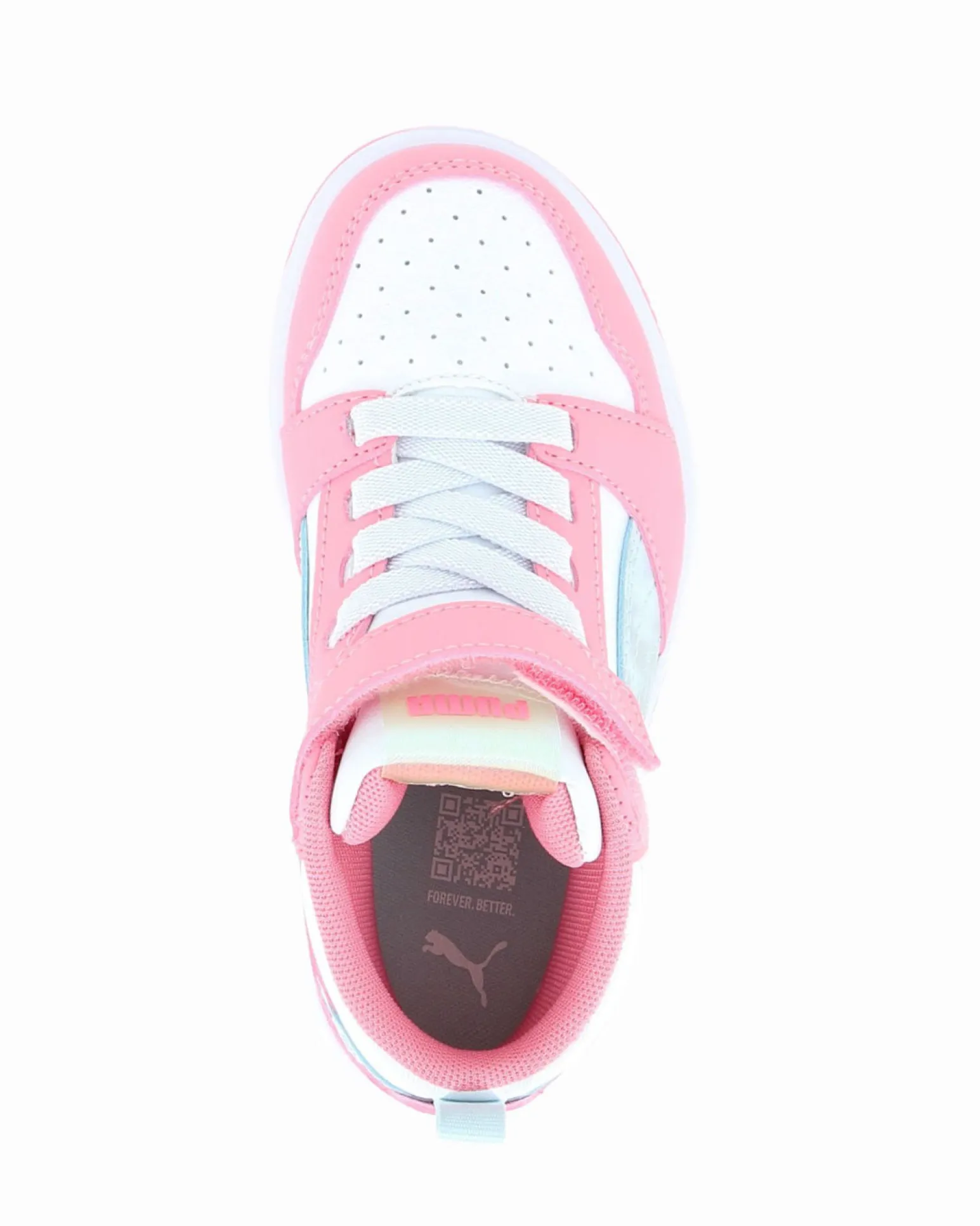 PUMA - SNEAKERS JUNIOR ROSA E BIANCA REBOUND V6 MID SPACE BELLE DAL 28 AL 35, 402770-02