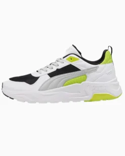 PUMA - SNEAKERS JUNIOR TRINITY 2 LT GS BIANCA, NERA, GRIGIA E GIALLO FLUO NUMERATA 36/39, 403703-13