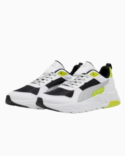 PUMA - SNEAKERS JUNIOR TRINITY 2 LT GS BIANCA, NERA, GRIGIA E GIALLO FLUO NUMERATA 36/39, 403703-13