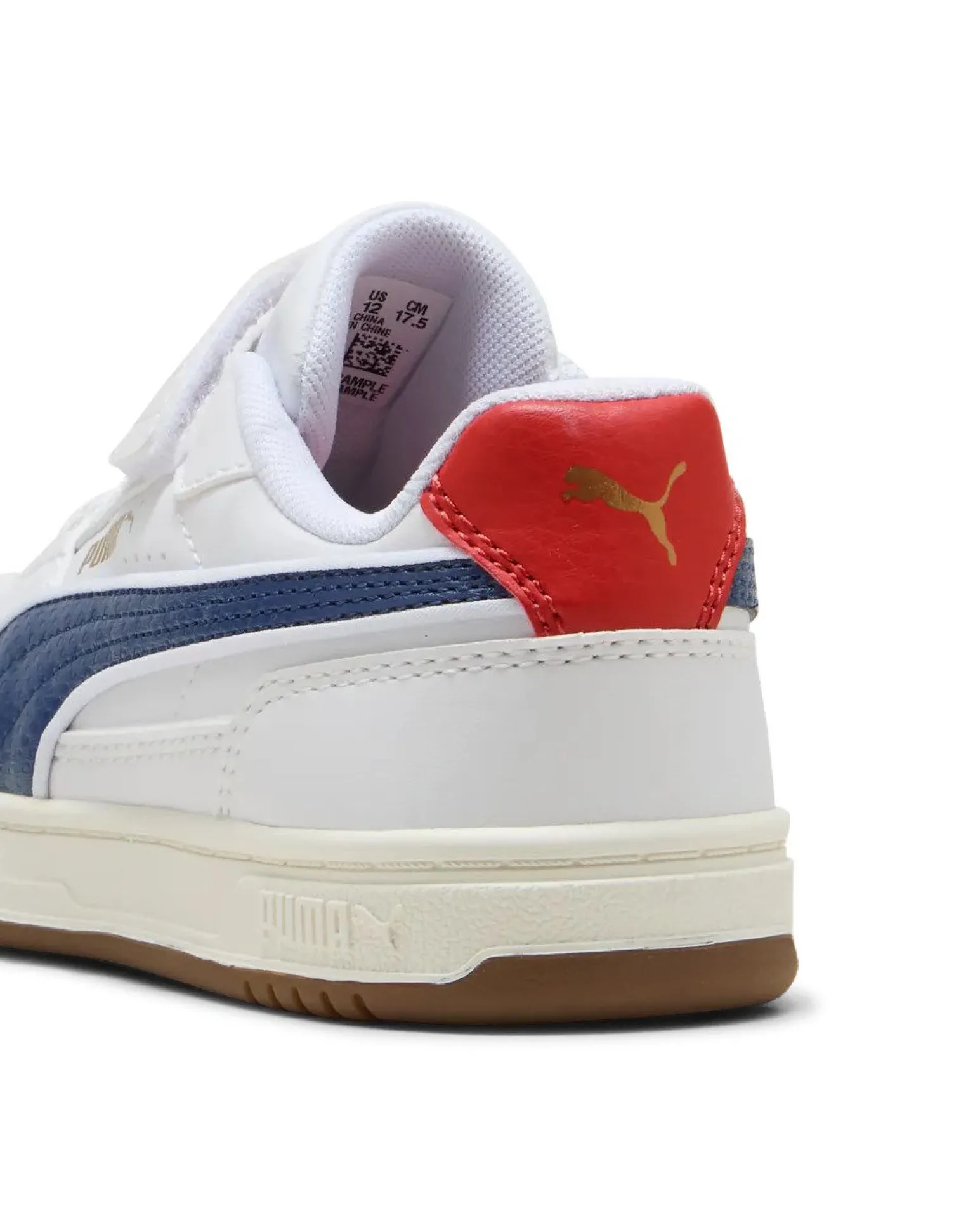 PUMA - SNEAKERS KIDS CAVEN III RETRO AC+PS BIANCA CON DETTAGLI BLU E ROSSI DAL 28 AL 35, 406897-01