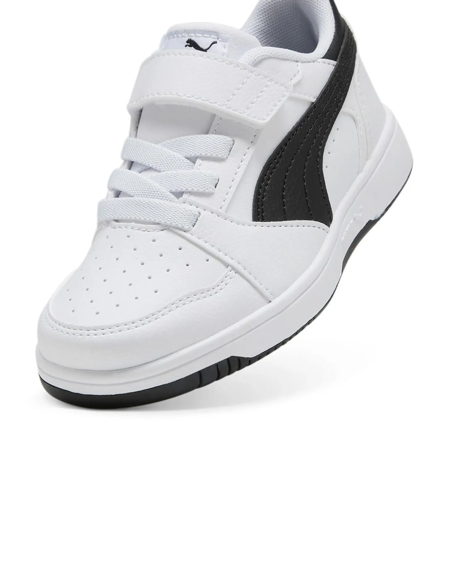 PUMA - SNEAKERS KIDS REBOUND V6 LO BIANCA CON DETTAGLI NERI DAL 28 AL 35, 397419-02
