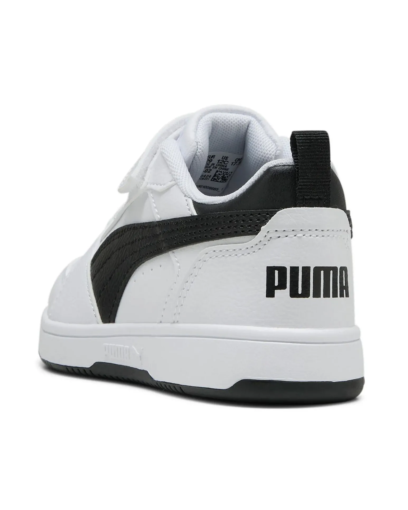 PUMA - SNEAKERS KIDS REBOUND V6 LO BIANCA CON DETTAGLI NERI DAL 28 AL 35, 397419-02