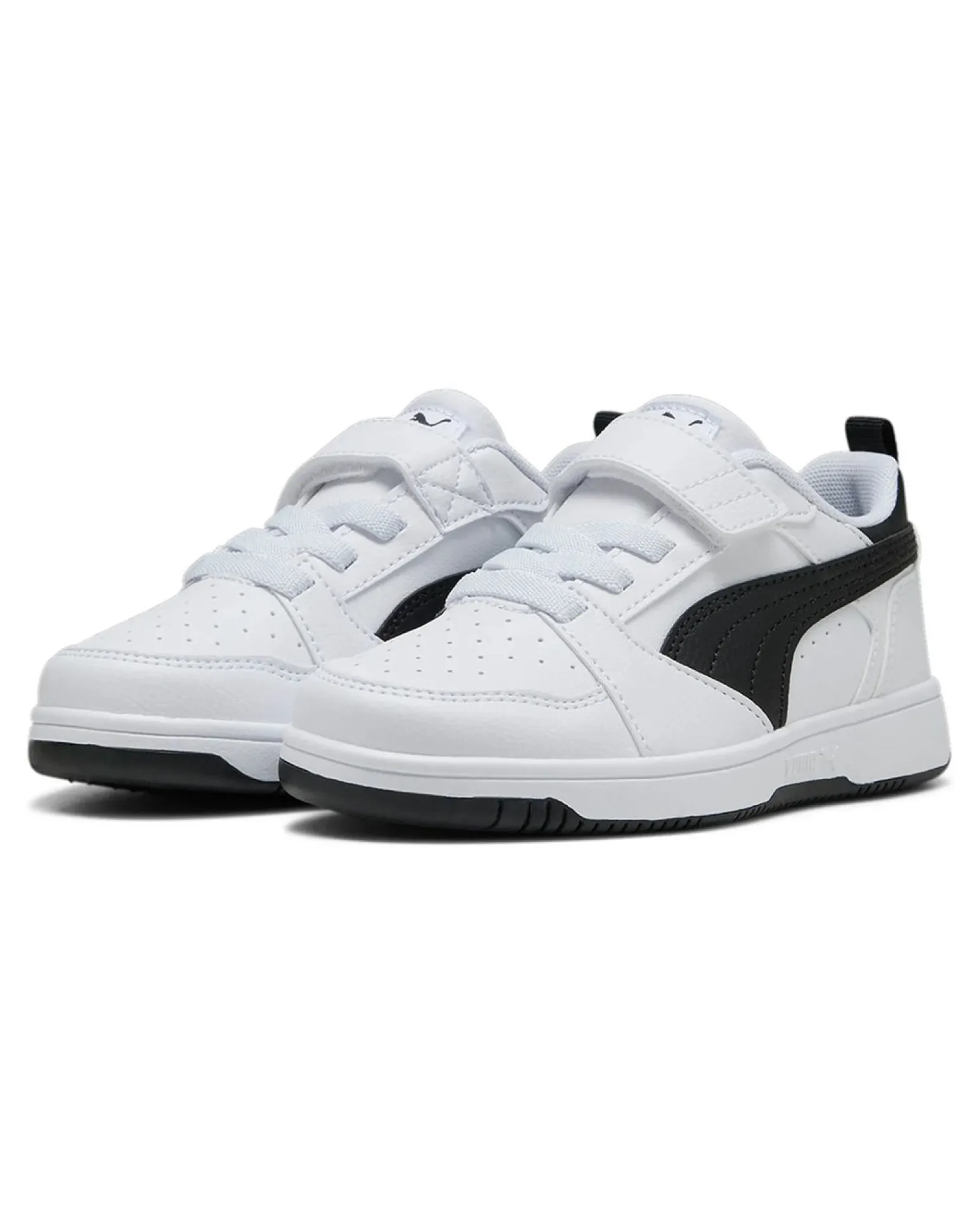 PUMA - SNEAKERS KIDS REBOUND V6 LO BIANCA CON DETTAGLI NERI DAL 28 AL 35, 397419-02