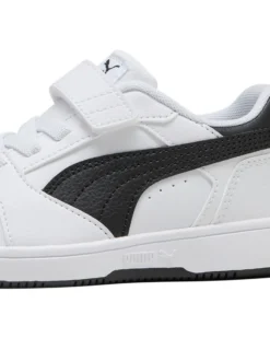 PUMA - SNEAKERS KIDS REBOUND V6 LO BIANCA CON DETTAGLI NERI DAL 28 AL 35, 397419-02