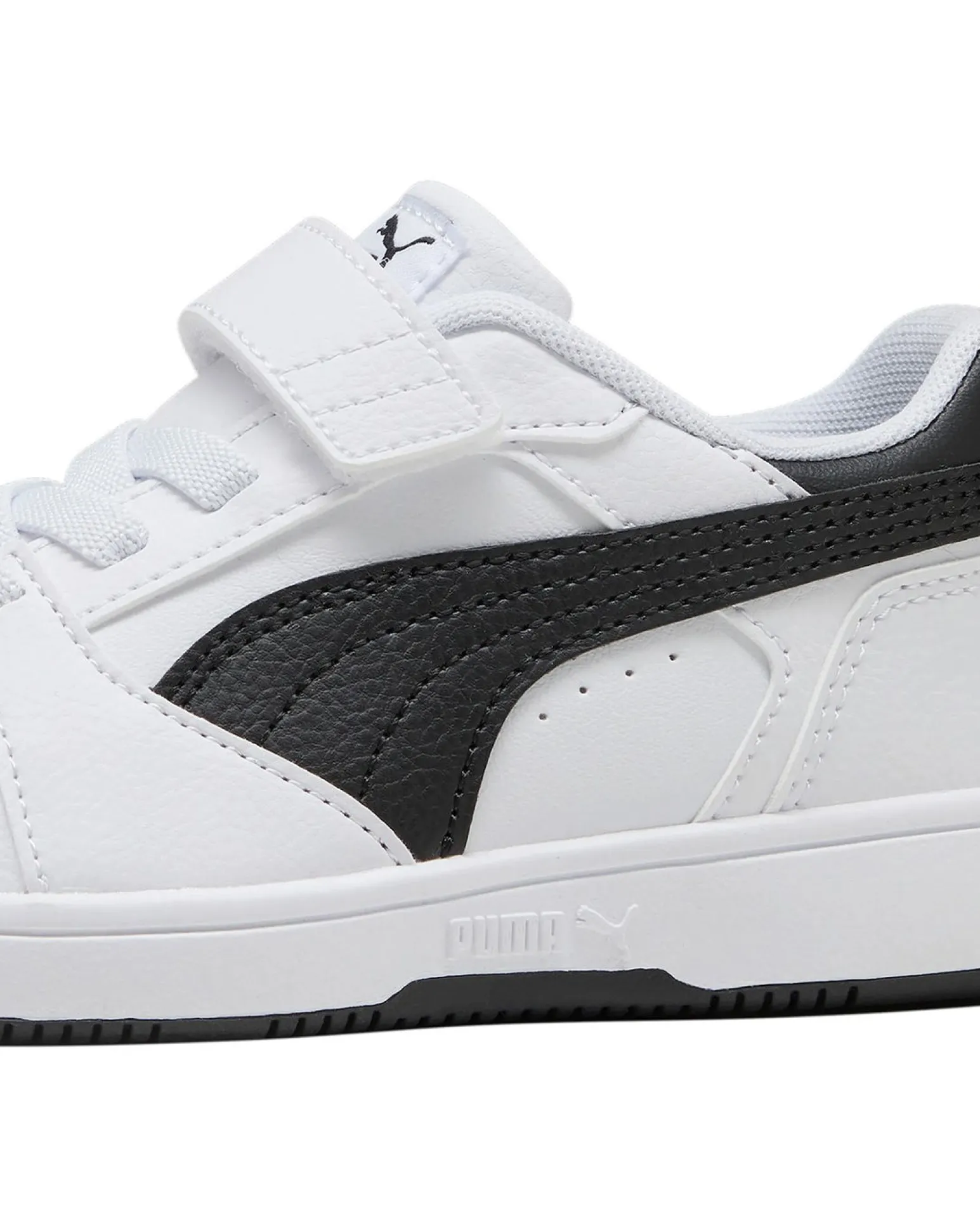 PUMA - SNEAKERS KIDS REBOUND V6 LO BIANCA CON DETTAGLI NERI DAL 28 AL 35, 397419-02