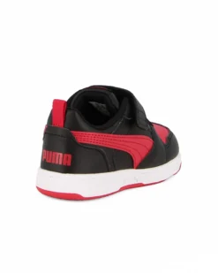 PUMA - SNEAKERS KIDS REBOUND V6 LO AC+TD NERA CON DETTAGLI ROSSI DAL 20 AL 27, 397420-11