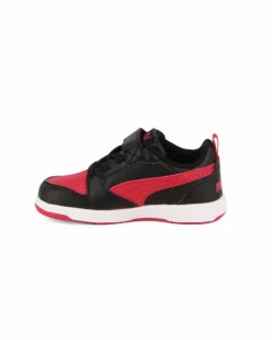 PUMA - SNEAKERS KIDS REBOUND V6 LO AC+TD NERA CON DETTAGLI ROSSI DAL 20 AL 27, 397420-11
