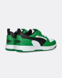 PUMA - SNEAKERS KIDS REBOUND V6 LO AC+TD VERDI CON DETTAGLI BIANCHI E NERI DAL 20 AL 27, 397420-05
