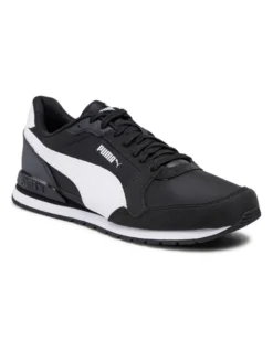 PUMA - Sneakers nera e bianca in mesh traspirante con soletta in memory foam, numerata 36/39 - S RUNNER V3 MESH JR