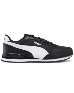 PUMA - Sneakers nera e bianca in mesh traspirante con soletta in memory foam, numerata 36/39 - S RUNNER V3 MESH JR