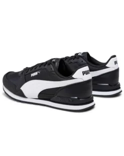 PUMA - Sneakers nera e bianca in mesh traspirante con soletta in memory foam, numerata 36/39 - S RUNNER V3 MESH JR
