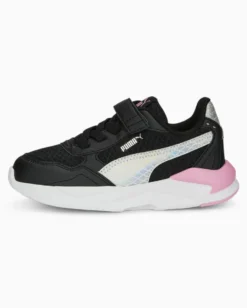 PUMA - Sneakers nera e rosa con logo metallizzato e strappo, numerata 28/35 - X RAY SPEED LITE MERMAID PS