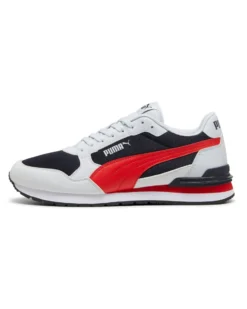 PUMA - SNEAKERS ST ST RUNNER V4 MESH -BIANCA CON DETTAGLI BLU E ROSSI DA UOMO, 399666-04