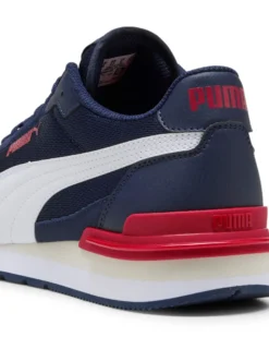 PUMA - SNEAKERS ST ST RUNNER V4 MESH -BLU CON DETTAGLI  BIANCHI E ROSSE DA UOMO, 399666-05