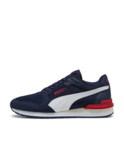 PUMA - SNEAKERS ST ST RUNNER V4 MESH -BLU CON DETTAGLI BIANCHI E ROSSE DA UOMO, 399666-05
