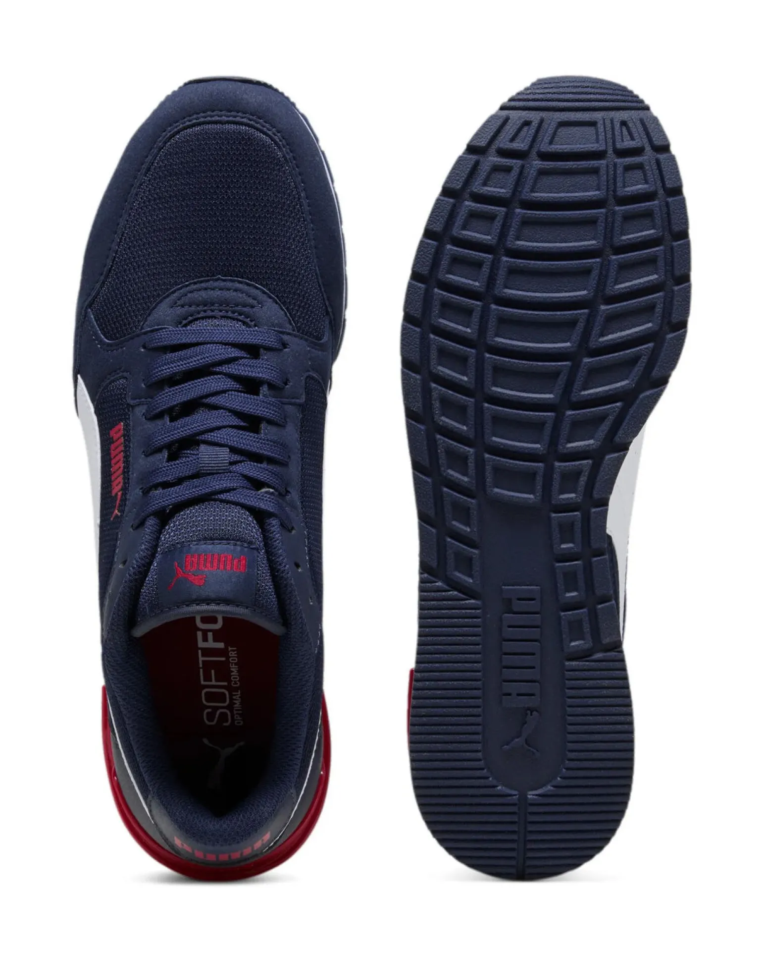PUMA - SNEAKERS ST ST RUNNER V4 MESH -BLU CON DETTAGLI BIANCHI E ROSSE DA UOMO, 399666-05